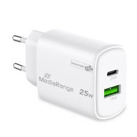 Cargador Mediarange Dual Usb-A Y Usb-C 25w