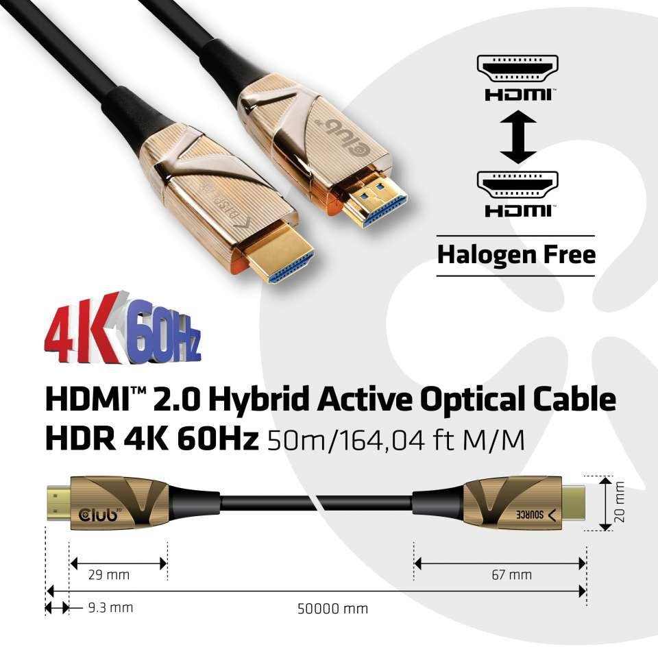 EAN 8719214471088 - CLUB3D CAC-1391 cable HDMI 50 m HDMI tipo A (Estándar) Negro, Bronce imagen 3