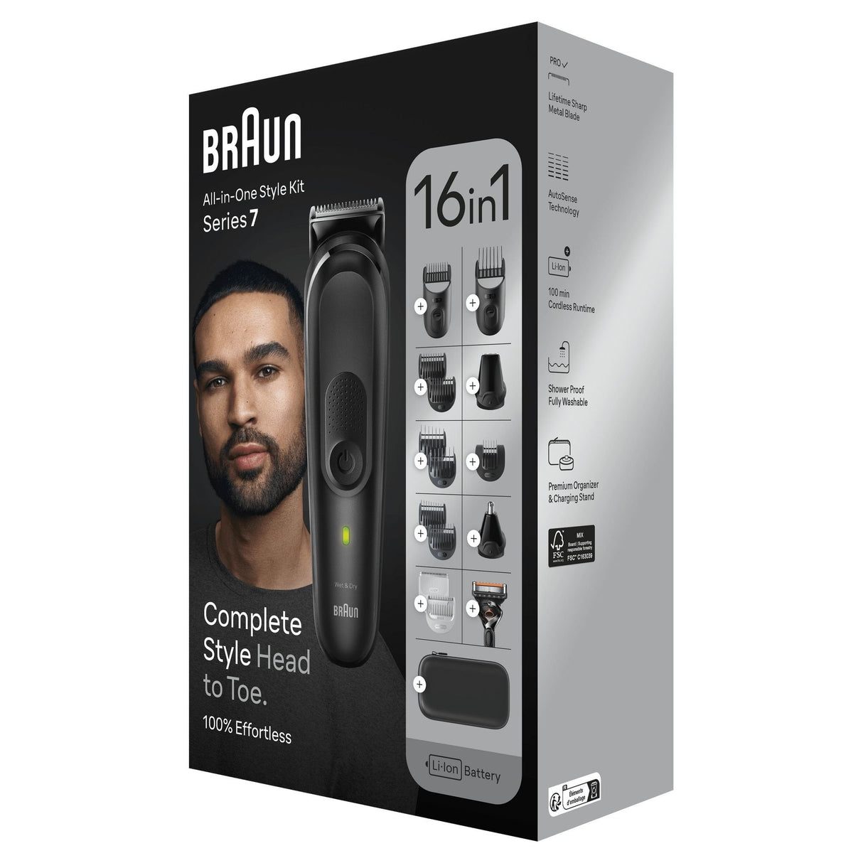 Afeitadora Masculina Braun Mgk7470 Multigroomer (16in1)
