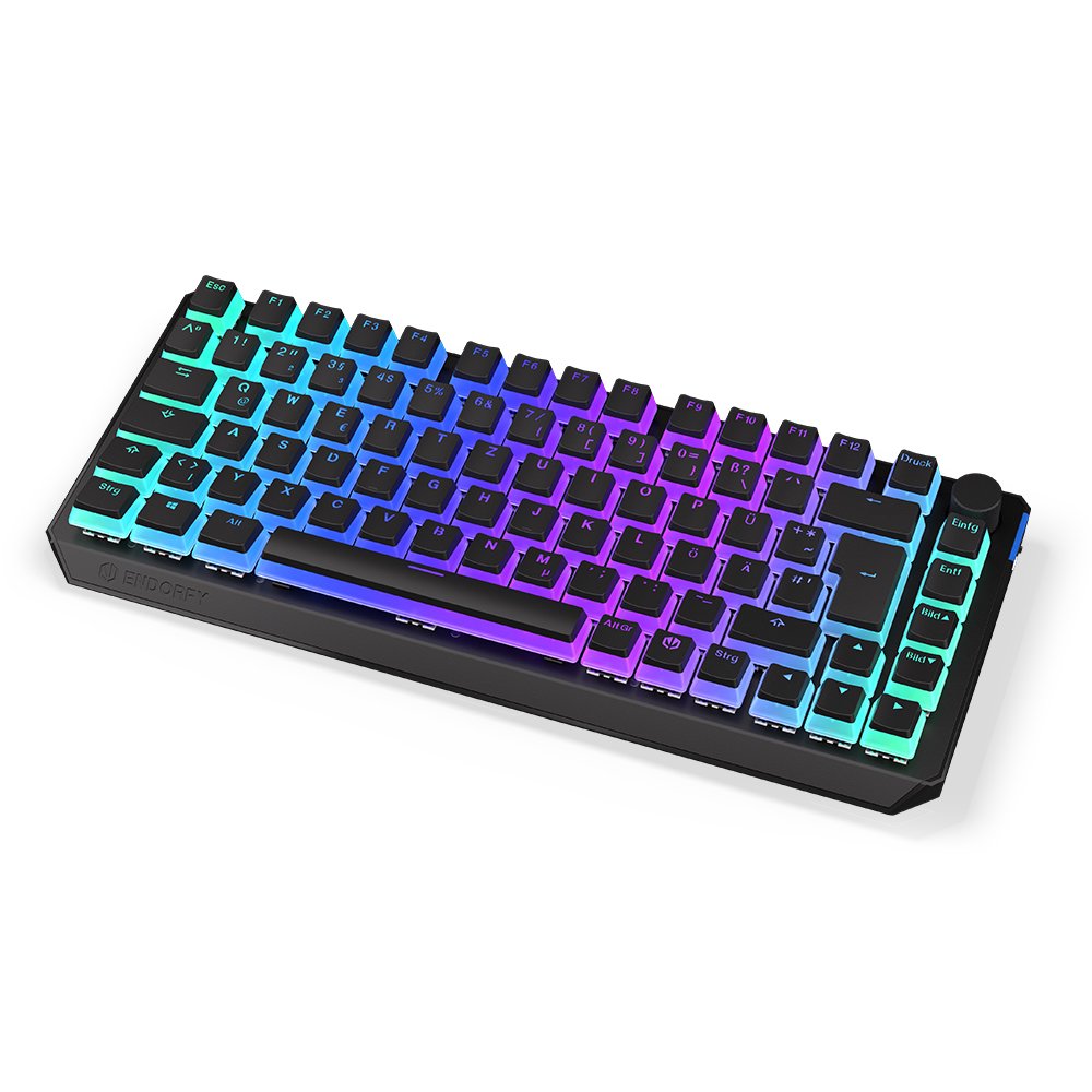 Teclado Alemán Endorfy Thock 75% Rf Inalámbrica + Usb Qwertz Negro