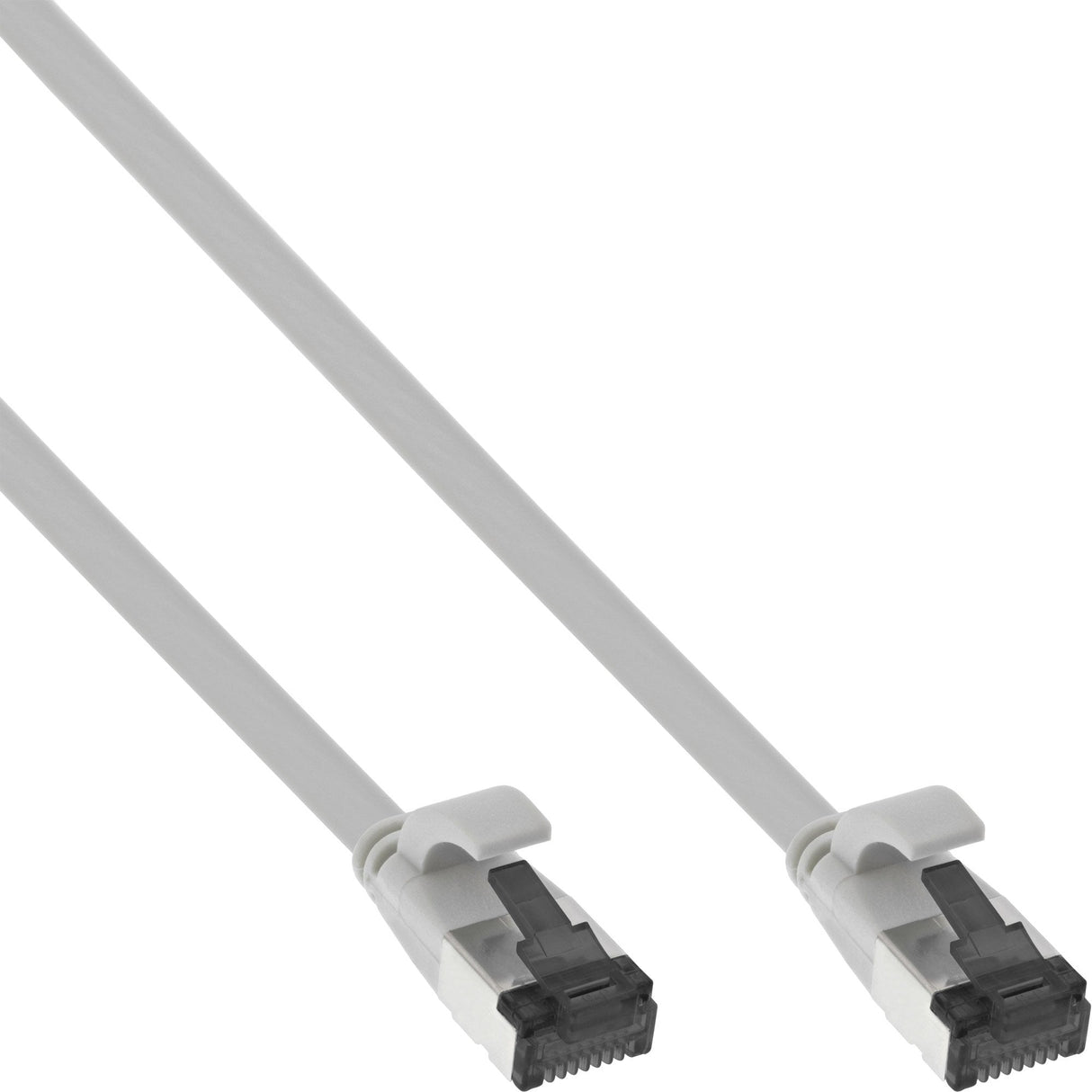 Cable De Red Plano Inline, U/Ftp, Cat.8.1, Tpe Libre De Halógenos, Gris, 0,25m