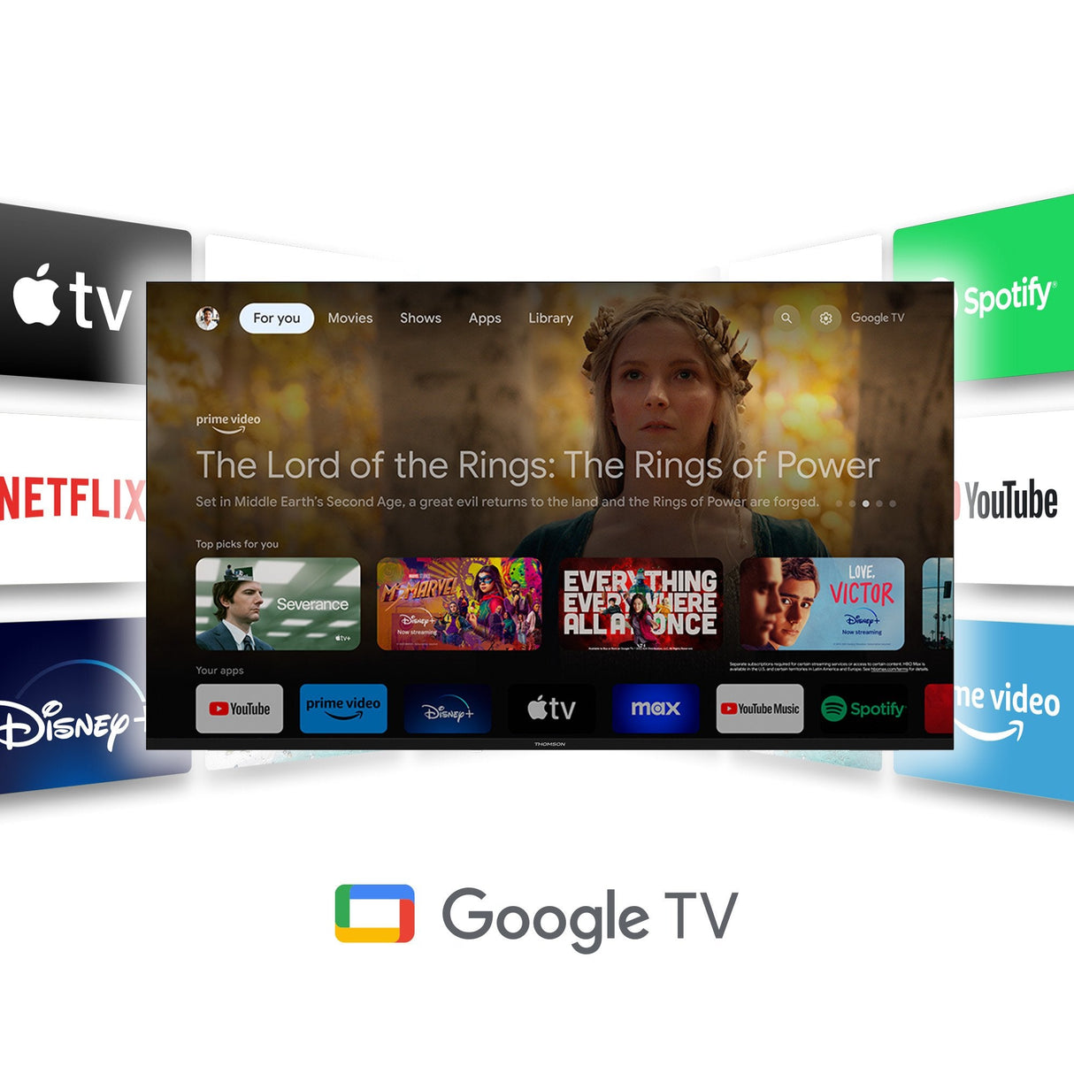 Thom - Thomson Google Tv 55" Qled Side Feet