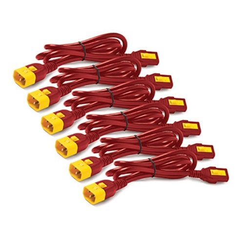 Apc Kit De Cable De Alimentación Power Iec 60320 C13 A Iec 60320 C14 10 A 1.8 M Rojo Para P/N: Scl500rmi1uc Scl500rmi1unc Smt3000i-Ar Smt3000r2i-Ar Smtl750rmi2uc Srt1500rmxli
