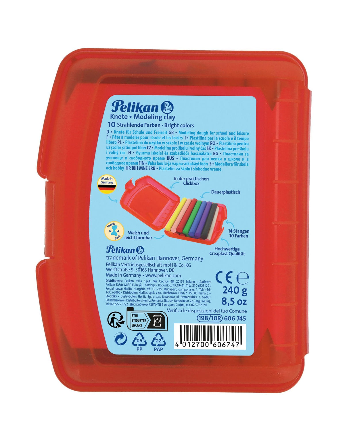 Pelikan Creaplast Pasta De Modelar 240 G Multicolor 14 Pieza(S)