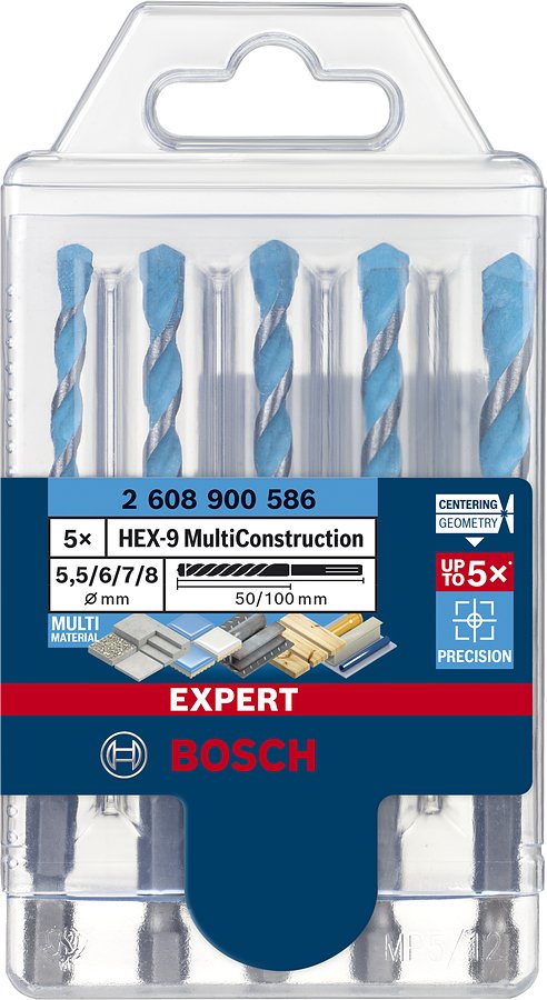 EAN 4059952538792 - Bosch Expert HEX-9 Broca para piedra 5 pieza(s) imagen 2