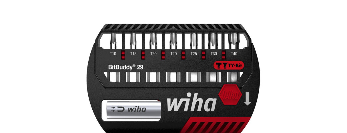 Juego De Puntas Wiha Bitbuddy Ty Bits 29 Mm, 8 Piezas Negro/Rojo, Torx 42136