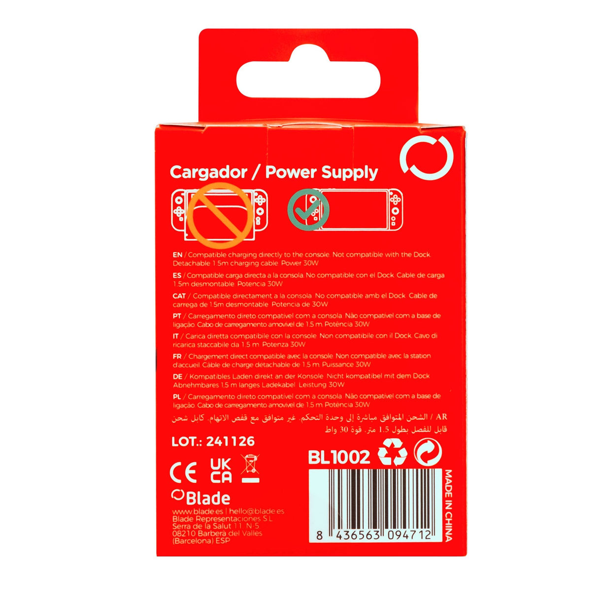 Adaptador Corriente Fr-Tec Nintendo Switch 2