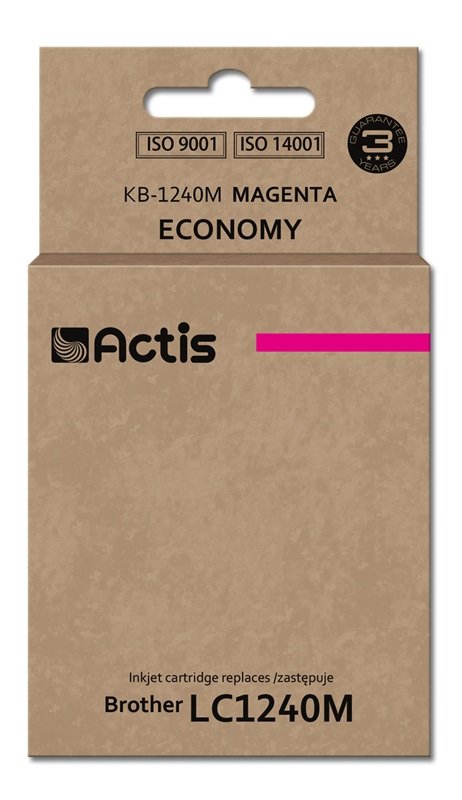 Tinta Actis Kb-1240m (Reemplazo De Brother Lc1240m / Lc1220m - Estándar - 19 Ml - Magenta)