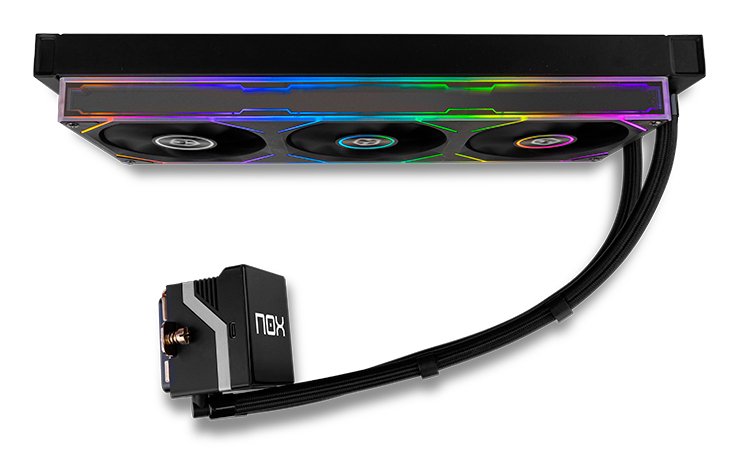 Refrigeracion Liquida Cpu Nox M-360 Lcd 3xvent 120mm Pwm Argb Negro