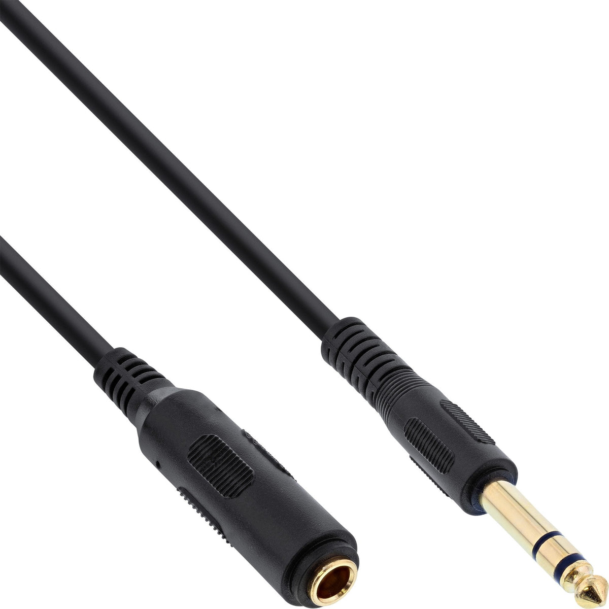 Cable De Extensión Para Auriculares Inline De 6,3 Mm Estéreo Macho A Hembra, , Negro, 3 M