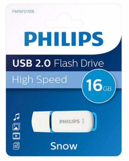 Pendrive Philips Usb-Stick 16gb 2.0 Usb Snow Edition Blue