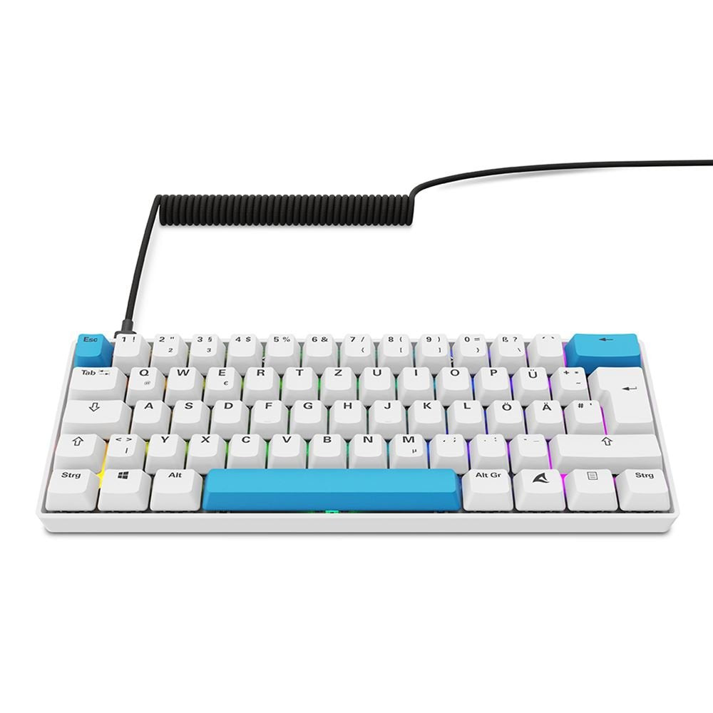 Sharkoon Skiller Sgk50 S4 Gen2 Pbt, Teclado De Juegos White, De-Layout, Gateron G Pro 3.0 Amarillo 4044951041947