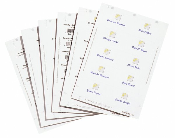 Insertar Carteles Durable Badgemaker 54x90mm 200 Piezas Blanco