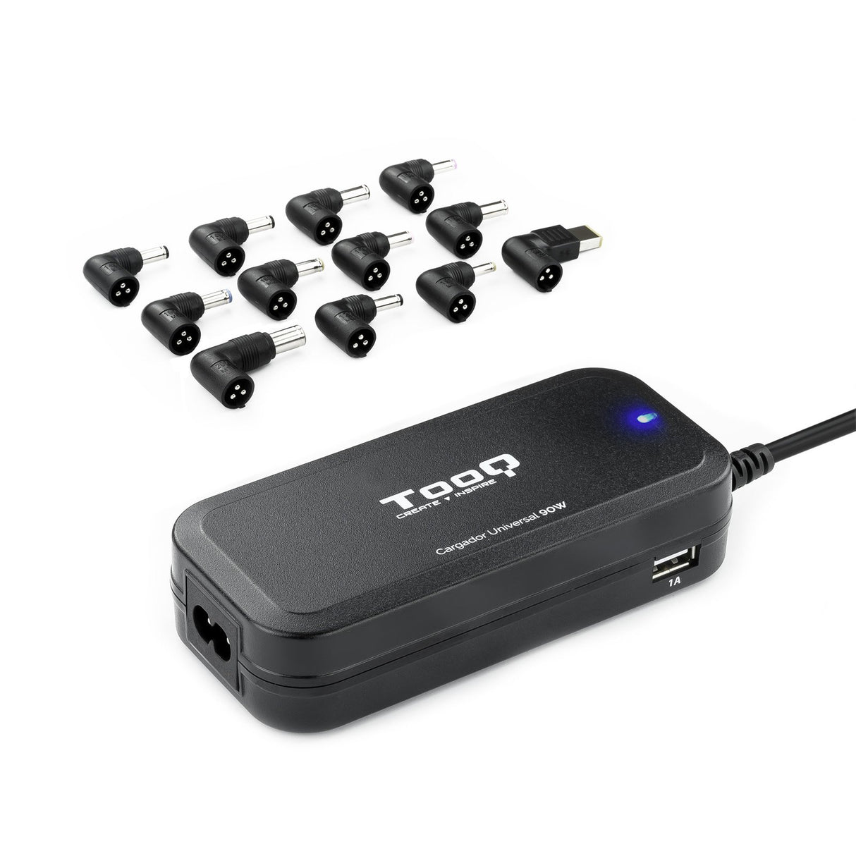 EAN 8433281007246 - TooQ TQLC-90BS02AT adaptador e inversor de corriente Interior 90 W Negro imagen 1