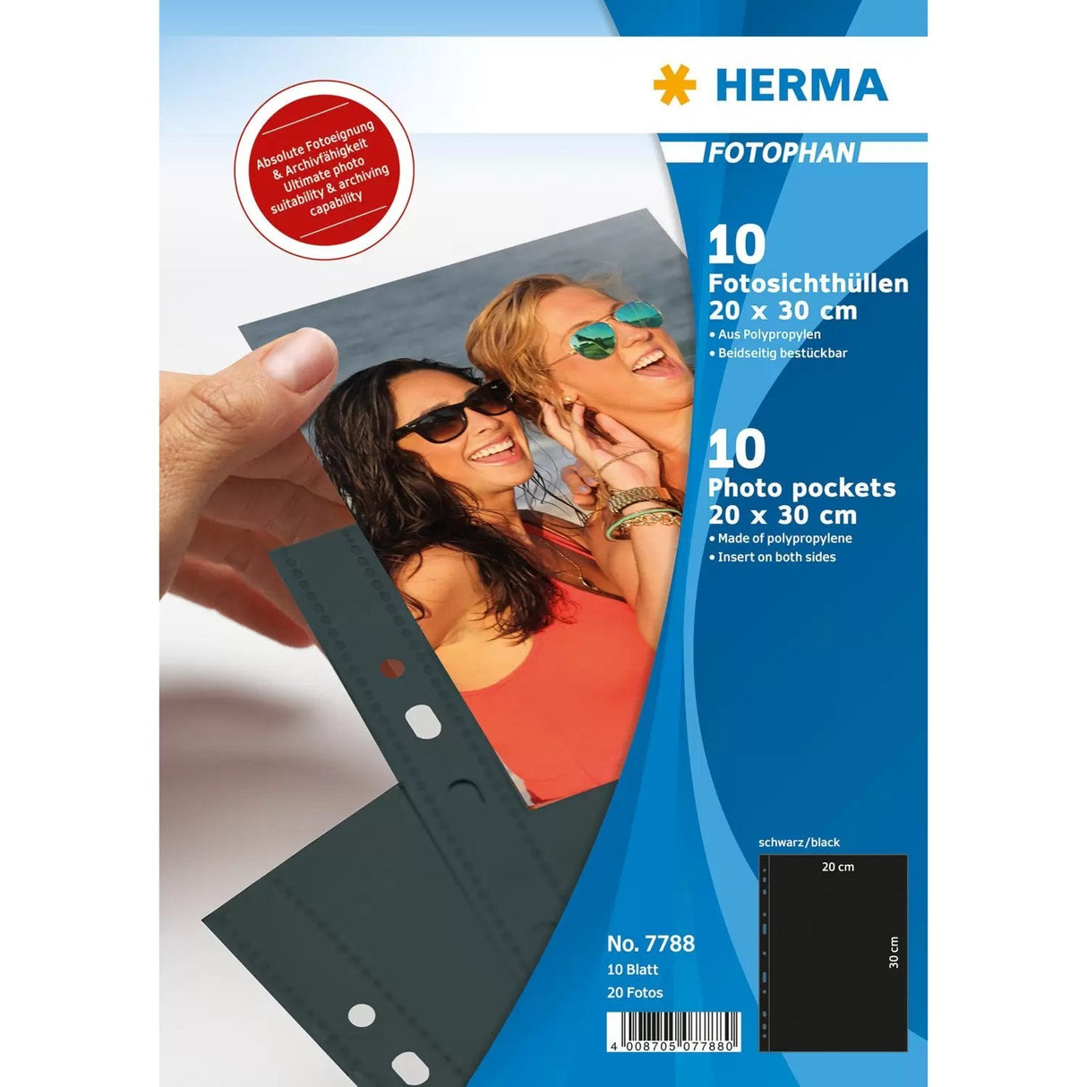 Herma Fotophan 20x30 Black 10 Sheets 7788 Fundas Para Archivar