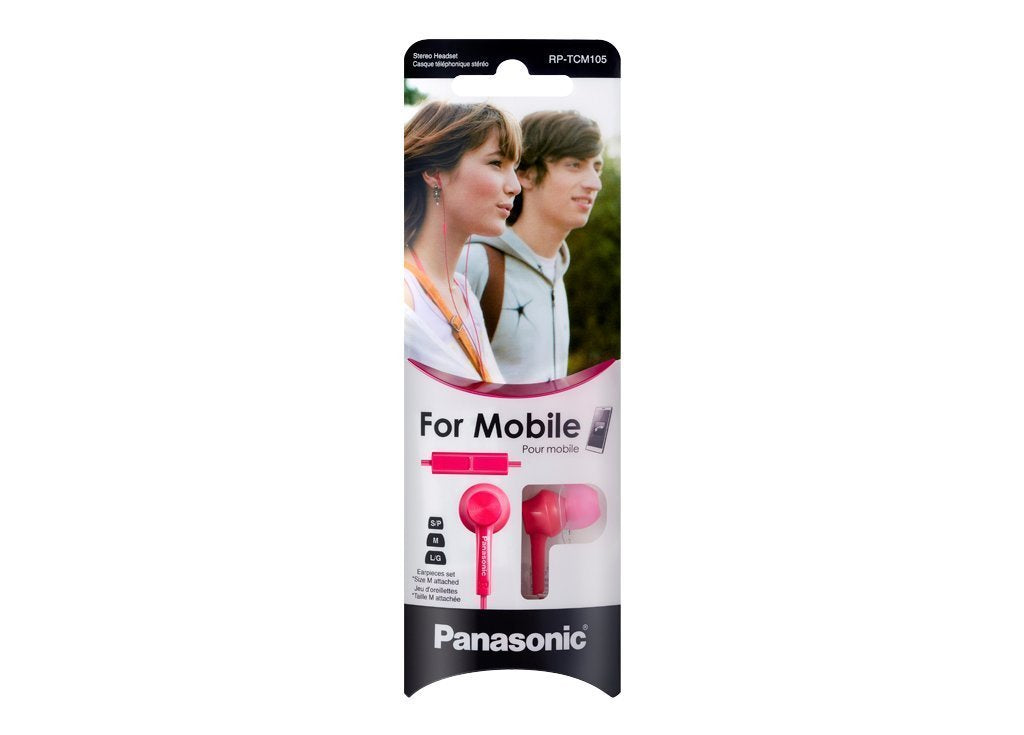 Auriculares Intrauditivos Panasonic Rp-Tcm105 Con Micrófono Jack 3.5 Rosas