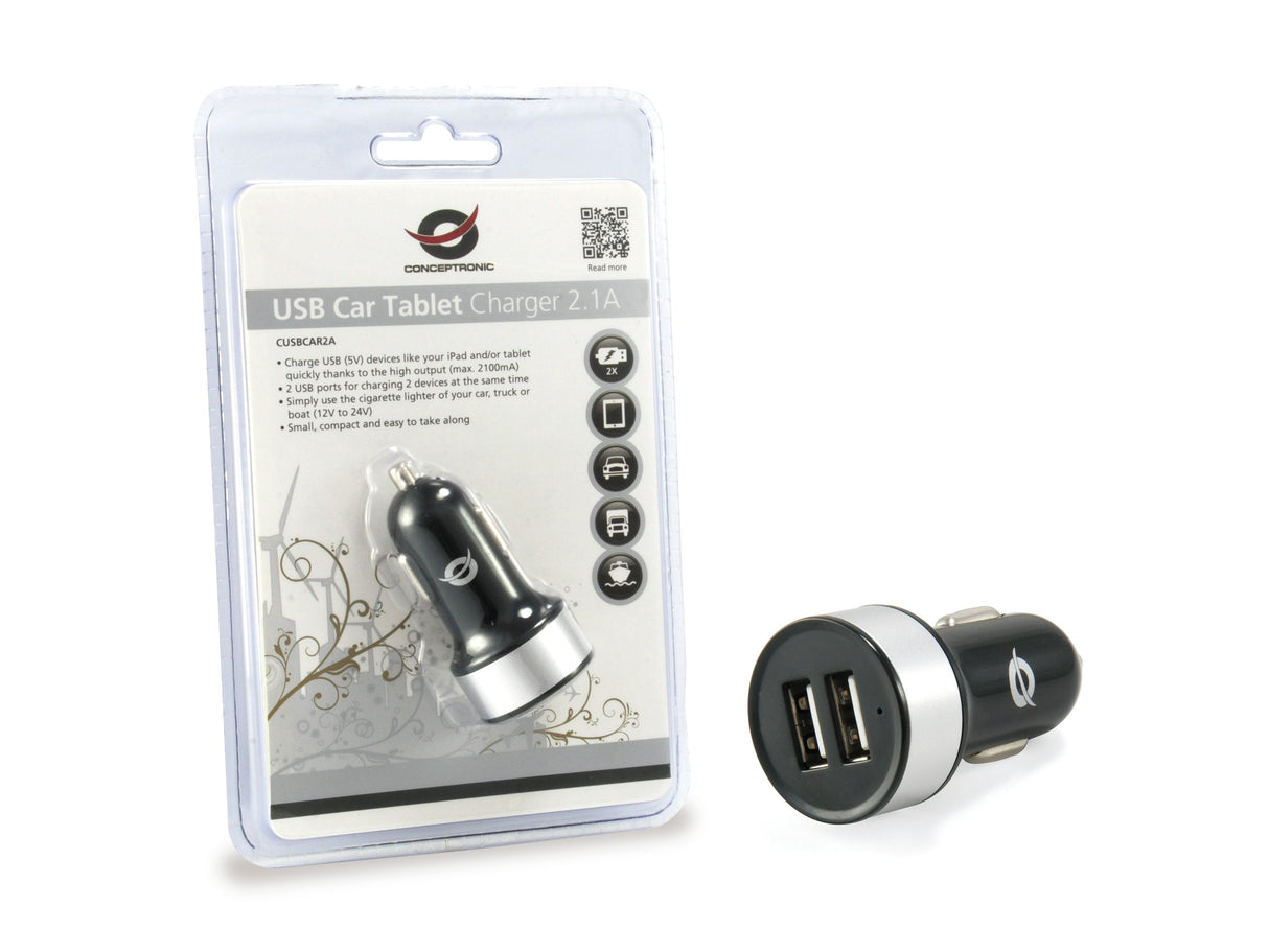 Conceptronic Cargador 5v 2xusb Para Coche 12/24v C05-219