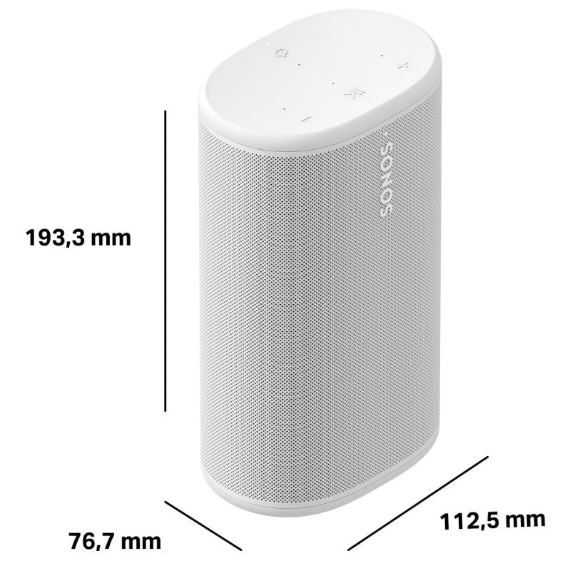Altavoz Bluetooth Sonos Play Wifi 6 24h Autonomía Ip67 Control Por Voz Sonido Estéreo Trueplay Automático Blanco