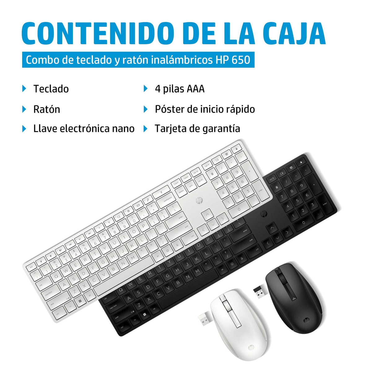 EAN 0196188141182 - HP 650 Wireless Keyboard and Mouse Combo Black teclado Ratón incluido Hogar RF inalámbrico Negro imagen 2