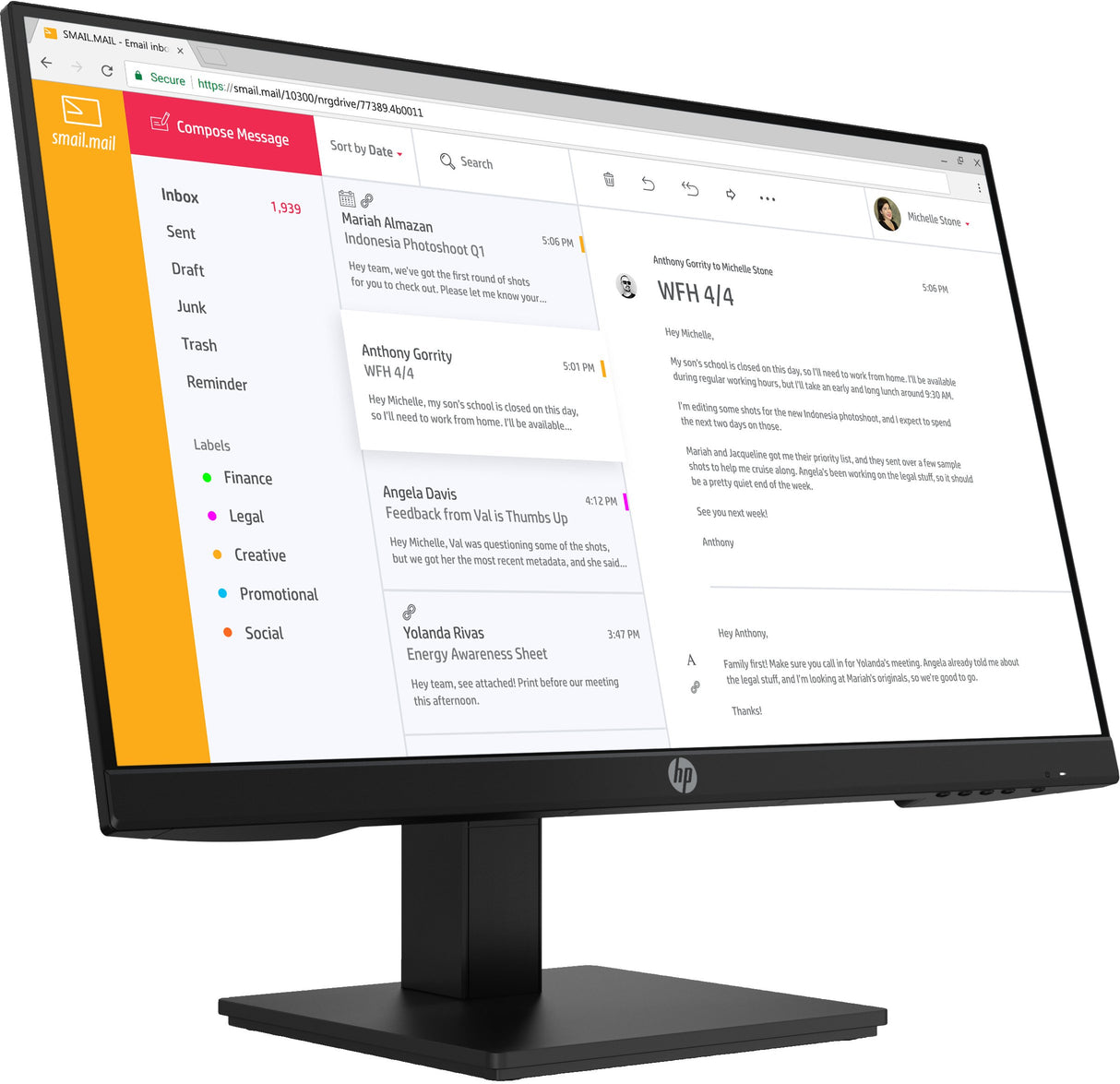 EAN 0193905753130 - HP P24h G4 FHD Height-Adjust Monitor - SING pantalla para PC 60,5 cm (23.8") 1920 x 1080 Pixeles Full HD imagen 2