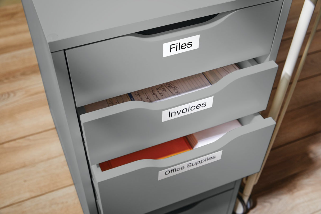 Tape D1 Black On White 9mmx7m