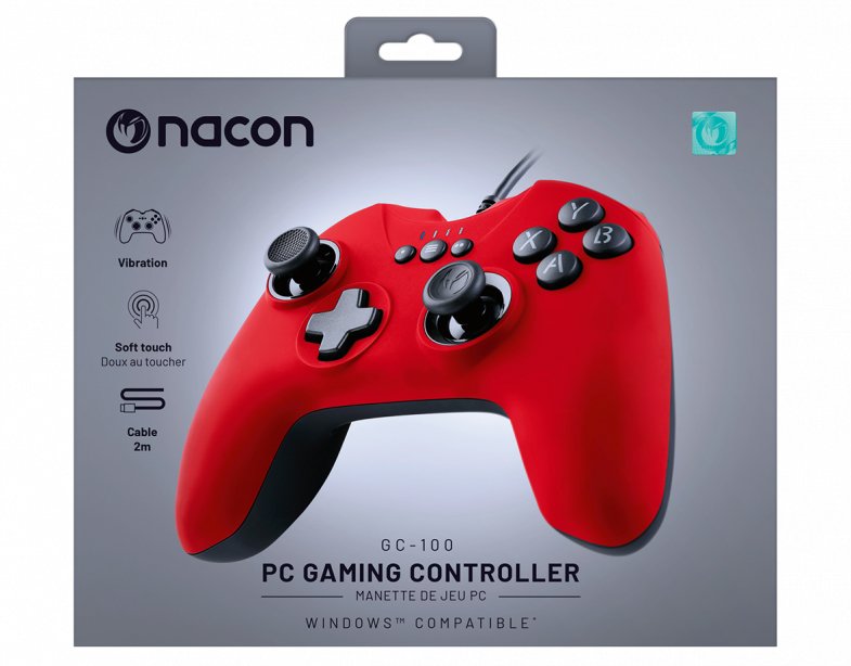 Gamepad Nacon Pc Pcgc-100red 2 Joysticks/6 Botones/2 Gatillos/Cruceta/Con Cable Pcgc-100red