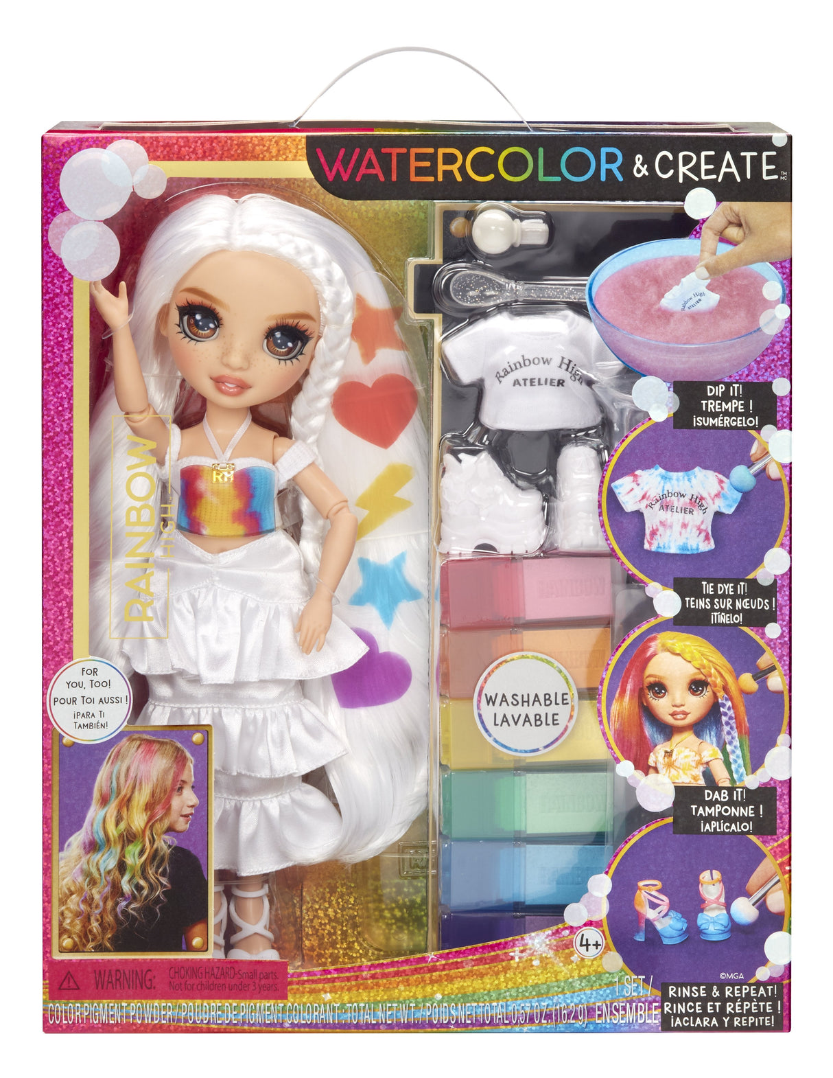 EAN 0035051507598 - Rainbow High Watercolor & Create Fashion Doll Brown Eyes imagen 7