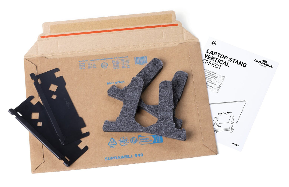 Durable Laptop Mänder Effect -3kg 13-17'' Vertikal Pet-Filz Anthrazit
