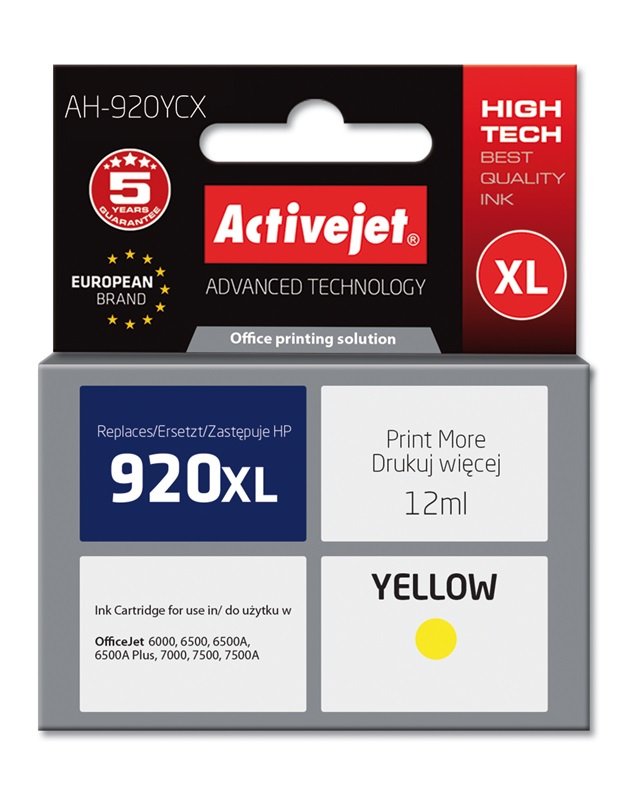 EAN 5901452158873 - Activejet AH-920YCX cartucho de tinta 1 pieza(s) Compatible Alto rendimiento (XL) imagen 2
