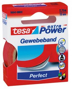Tesa Cinta De Tela Extra Power Perfect 2,75m 19mm Roja