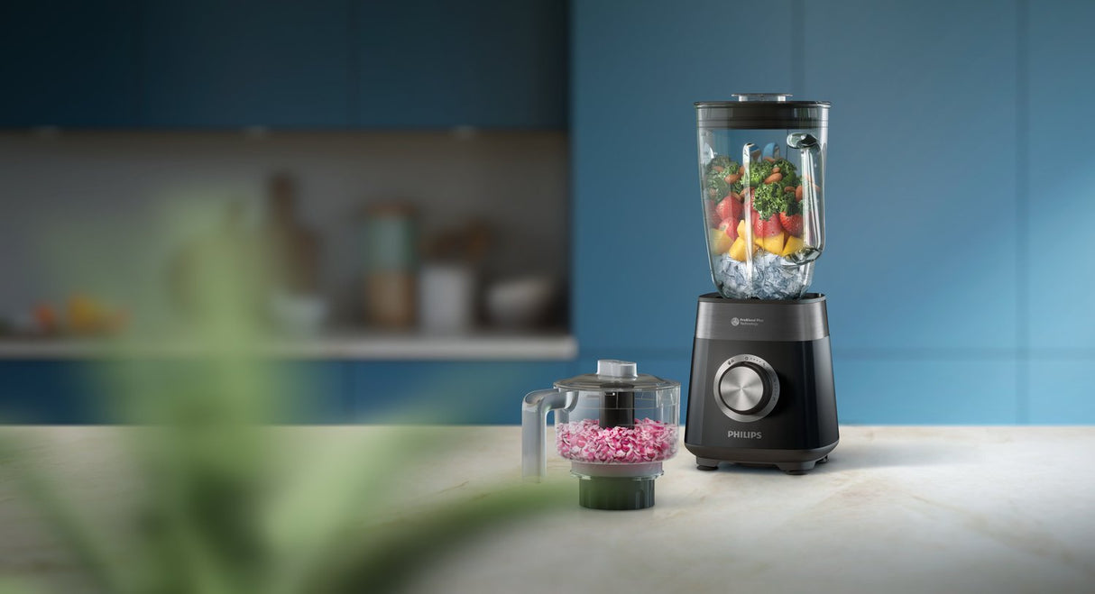 Batidora Philips Hr3020 20, 1200 W, Capacidad Del Tarro 1,5 L, Picadora De Hielo, Modo Pulso, Número De Posiciones De Velocidad -3 Con Picadora, Acero Inoxidable