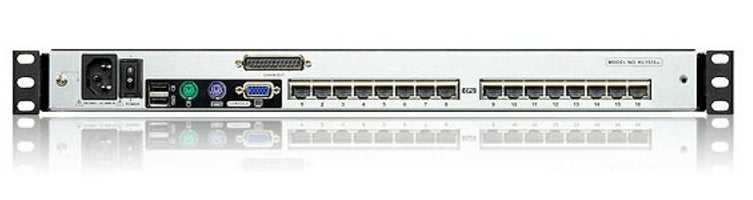 16-Port Cat 5 Dual Rail 19" Lcd Kvm Switch With Usb Peripheral Support, Broadcast Mode, Daisy Chain And External Console (Usb -