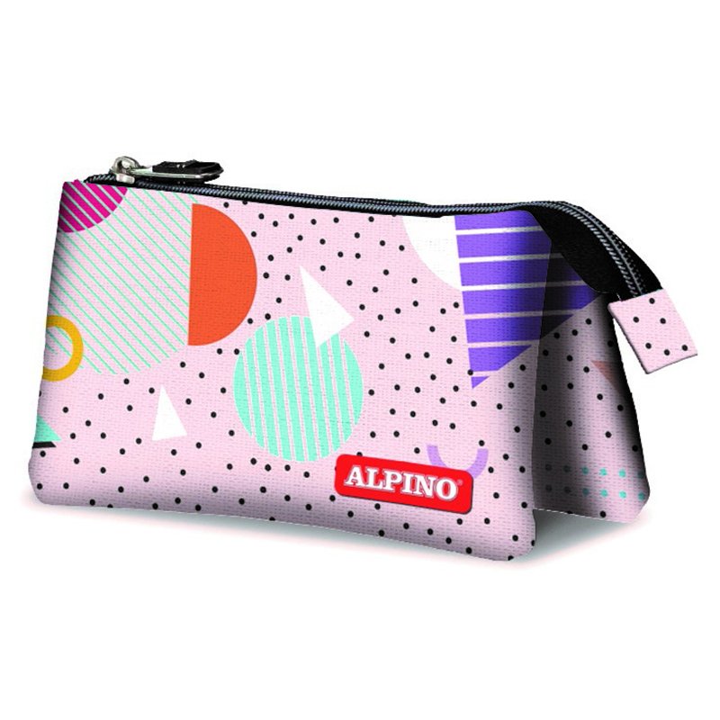 Alpino Estuche Geometric 3 Compartimentos 22x11x3,5cm Multicolor