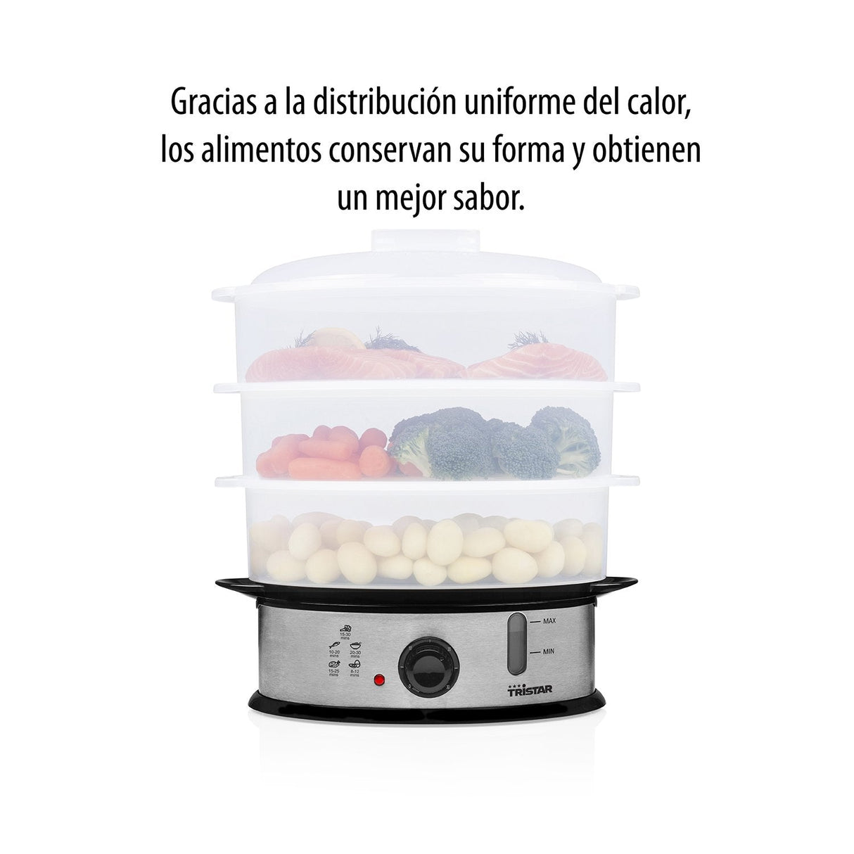 Deshidratador Tristar Comida Steamer Vs-3914 Plata, 1200w, Capacidad 11l