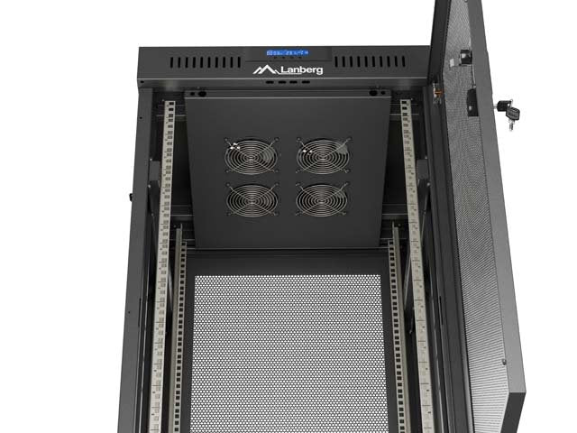 Lanberg Rack Cabinet 19" Free-Standing 24u 600x600 Flat Pack With Mesh Door Lcd Negro V2