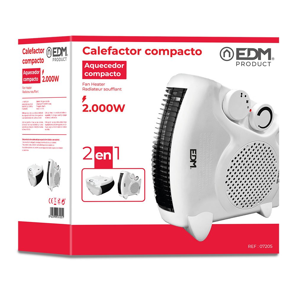 Calefactor Compacto - Modelo "2 En 1" - 1000-2000w - Edm