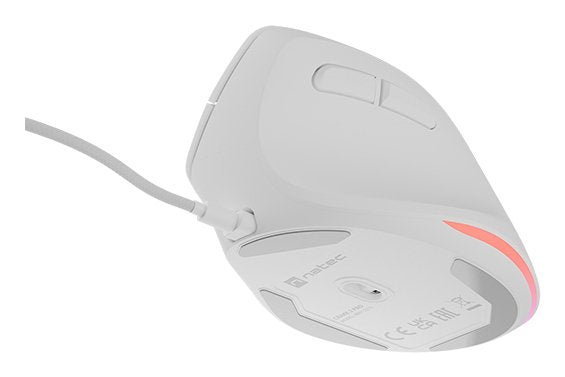 Raton Natec Crake 2 Pro Vertical 12.800 Dpi Optico Blanco