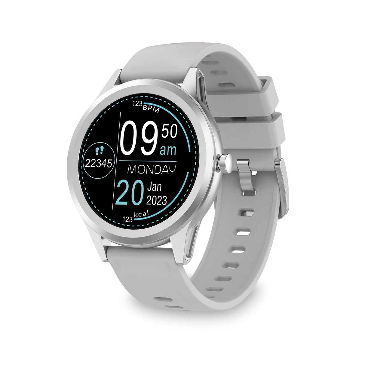 EAN 8427542128474 - Ksix Globe 3,25 cm (1.28") TFT 44.5 mm Digital 240 x 240 Pixeles Pantalla táctil Plata imagen 1