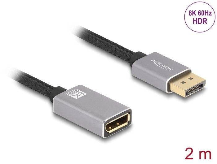 Cable Delock 81080 Displayport 2 M Gris, Negro