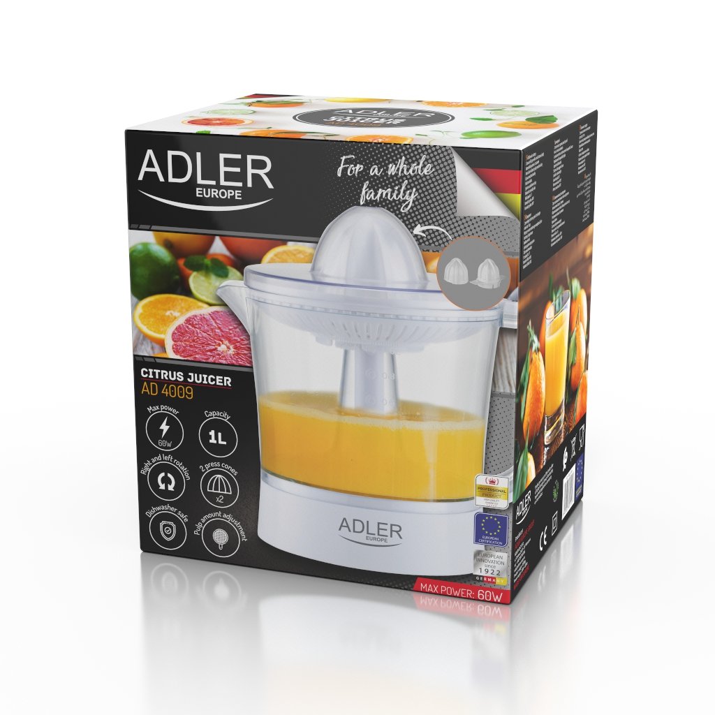 EAN 5903887801157 - Adler AD 4009 prensa de cítricos eléctricos 1 L 60 W Blanco imagen 11