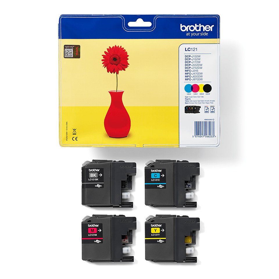 EAN 5014047566233 - Brother LC121VALBP cartucho de tinta 4 pieza(s) Original Negro, Cian, Magenta, Amarillo imagen 4