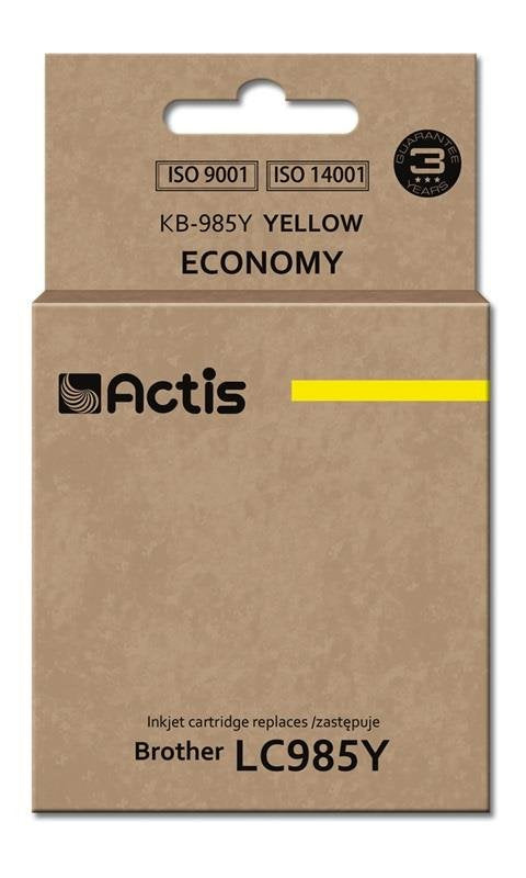 Tinta Actis Kb-985y (Reemplazo De Brother Lc985y - Estándar - 19 5 Ml - Amarillo)