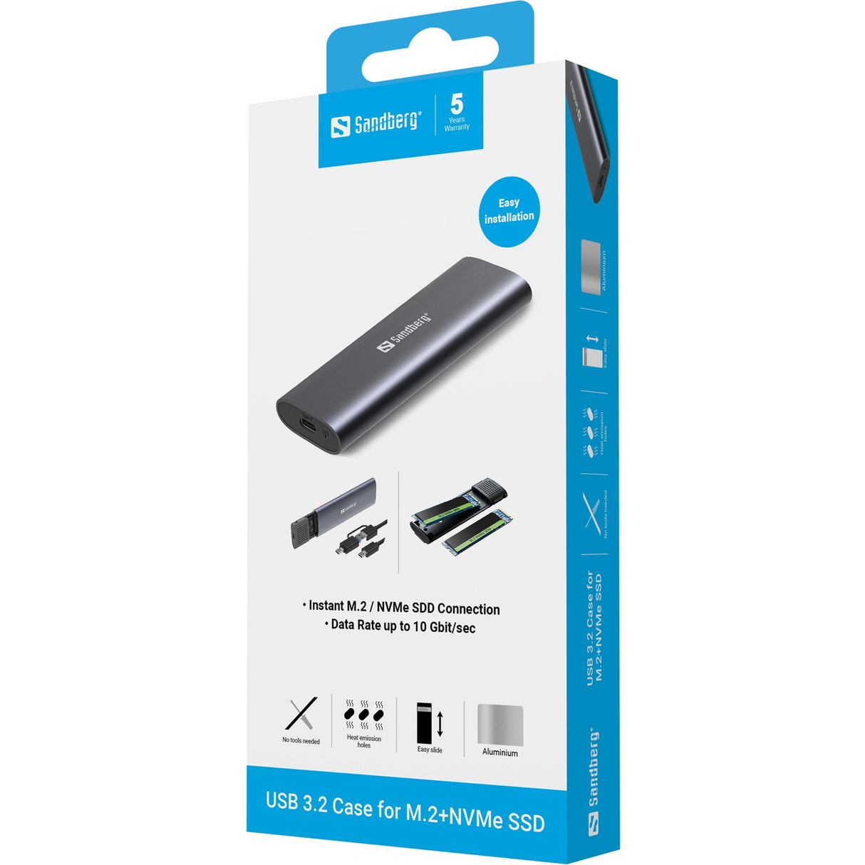 EAN 5705730136399 - Sandberg 136-39 caja para disco duro externo Caja externa para unidad de estado sólido (SSD) Negro M.2 imagen 8