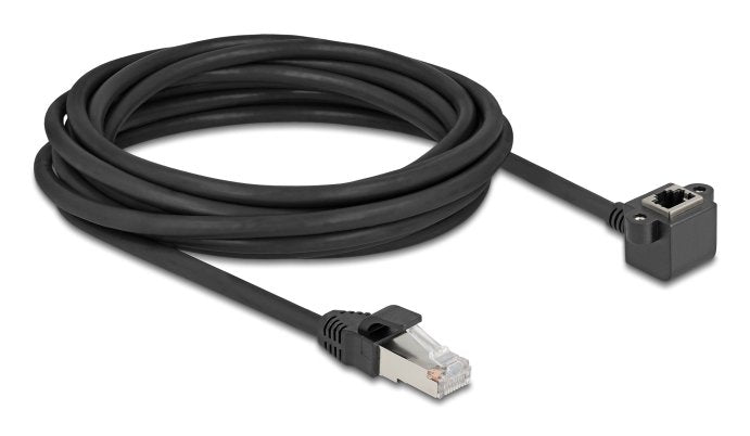 Delock 81159 Cable De Extensión De Red Rj45 Macho A Rj45 Hembra Acodado 90° Cat.6 F/Utp 5 M Negro