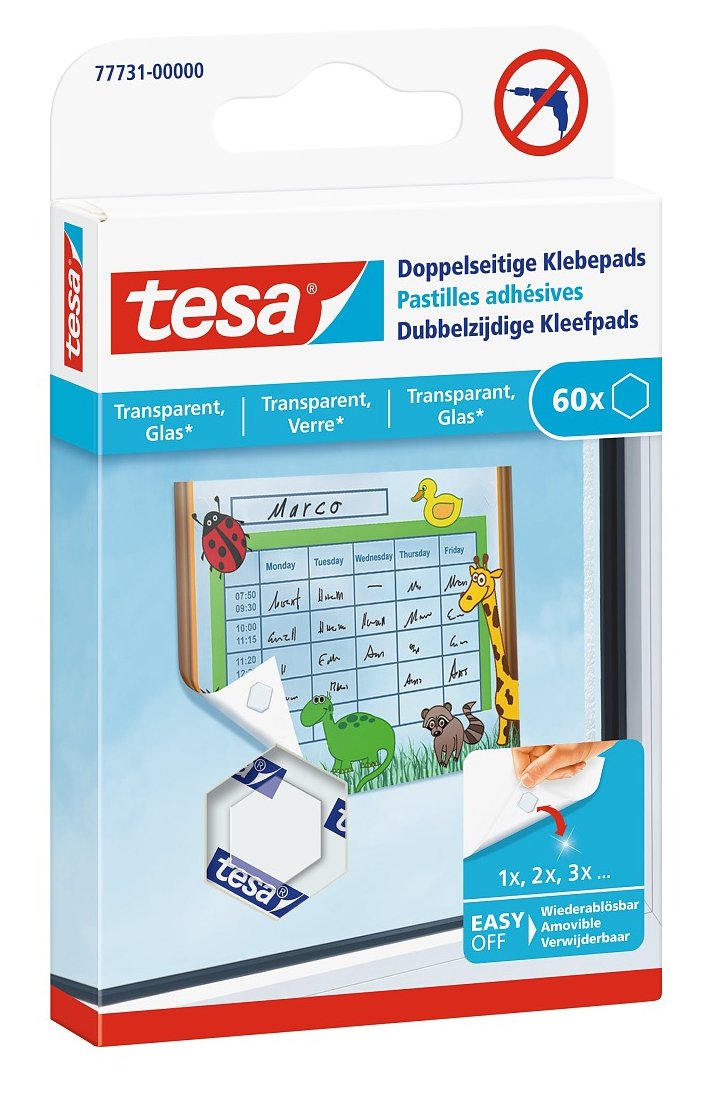 Tesa Doppelseitige Klebepads 1.1 Cm X 1.1 Cm Transparente