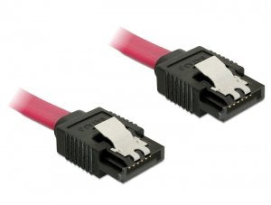 Cable Sata Delock Sata Iii -> Sata M/M 0,50 M Clip Rojo