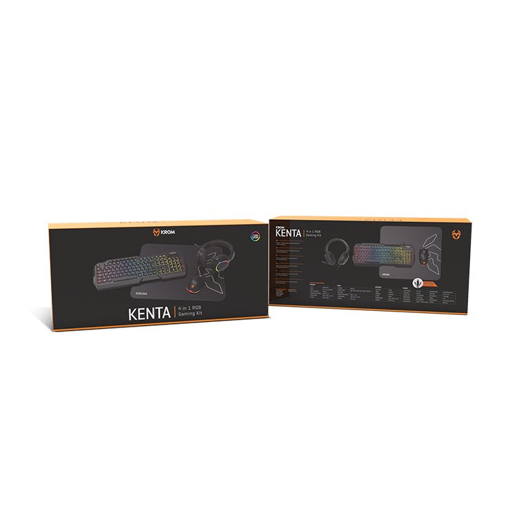 Krom Kenta Pc Combo Gaming 4 En 1 Rgb Negro
