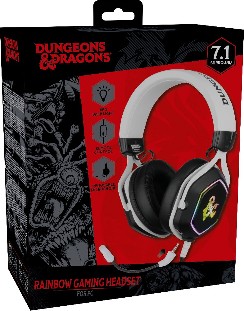 Headset Konix Dungeons And Dragons 7.1 Rainbow Micro Flexible Multiplataforma Kx-Dnd-Gh-Rbw-Pc