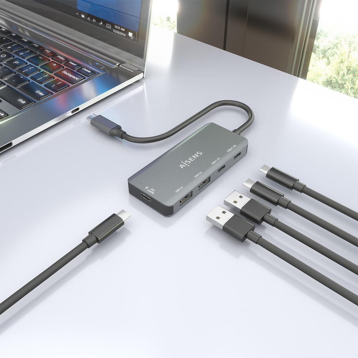 EAN 8435739903353 - AISENS A109-0946 base para portátil y replicador de puertos Alámbrico USB 3.2 Gen 1 (3.1 Gen 1) Type-C imagen 6