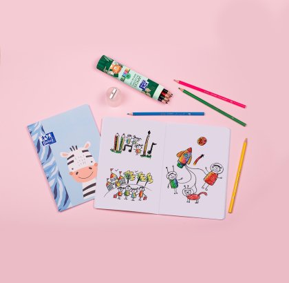 Oxford Lápices De Colores Animal Besties Estuche 12 Ud + Sacapuntas Surtidos